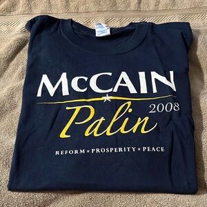 McCain Palin 2008 campaign t shirt navy blue XL mens